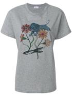 Red Valentino Floral Print T-shirt - Grey