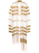 Alice Mccall Striped Draped Cardi-coat - Nude & Neutrals