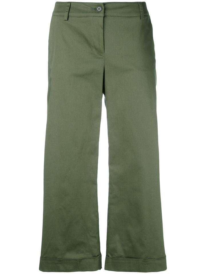P.a.r.o.s.h. - Cropped Straight Trousers - Women - Cotton/spandex/elastane - Xs, Women's, Green, Cotton/spandex/elastane