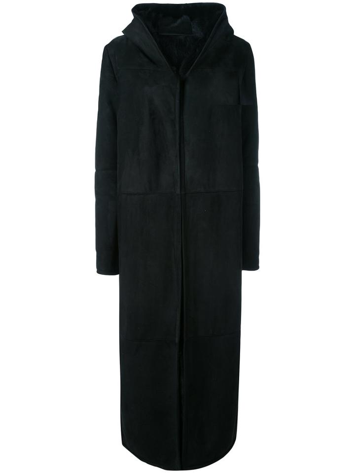 Liska - Long Coat - Women - Lamb Skin/lamb Fur - M, Black, Lamb Skin/lamb Fur