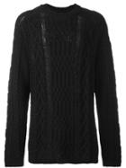 Maison Margiela Ladder Stitch Long Knit Sweater, Men's, Size: Small, Black, Polyamide/wool/alpaca