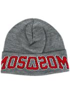 Moschino Varsity Logo Beanie, Men's, Grey, Acrylic/virgin Wool