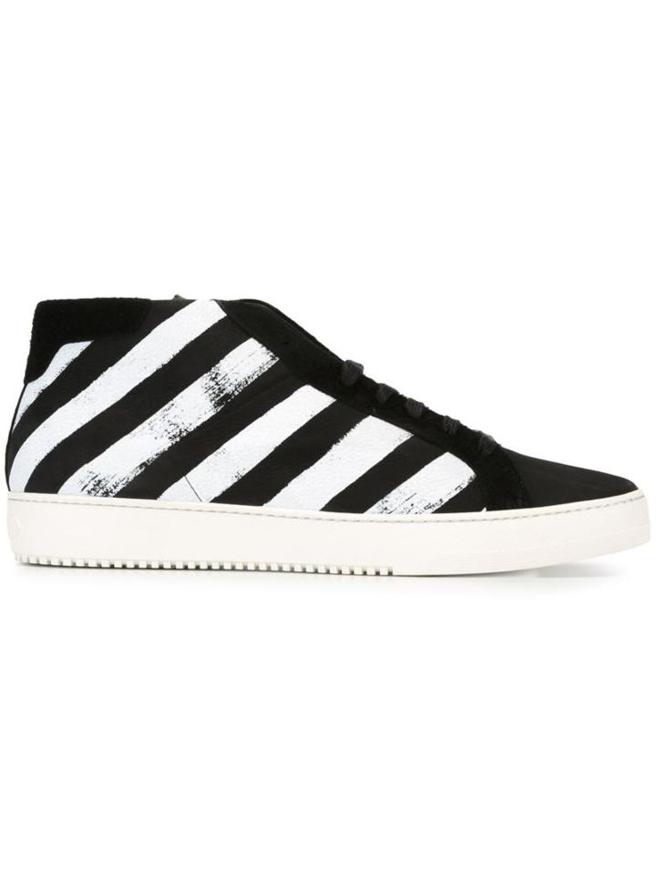 Off-white Striped Hi-top Sneakers