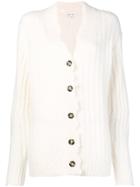 Helmut Lang Distressed Knit Cardigan - White