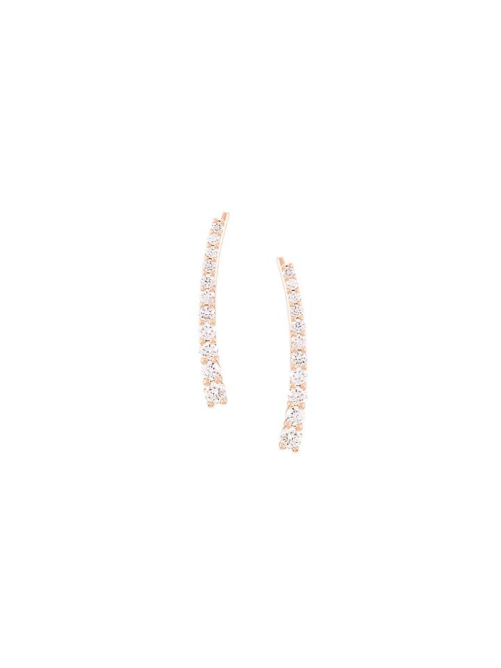 Alinka 18kt Gold Dasha Super Fine Diamond Cuff Earrings - Metallic