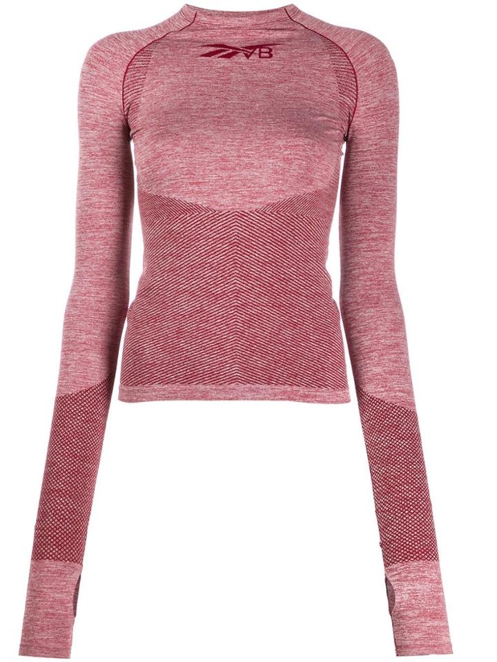 Reebok X Victoria Beckham Logo Long-sleeve Fitted Top - Red