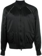 Valentino Rockstud Bomber Jacket, Men's, Size: 46, Black, Viscose/cotton/spandex/elastane
