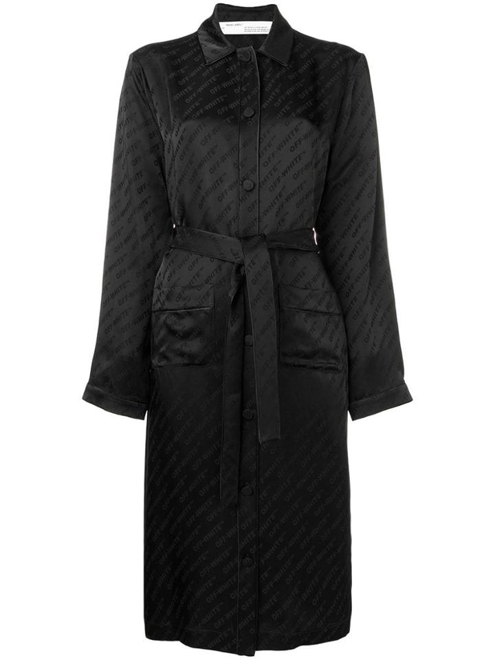 Off-white Lightweight Single Breasted Coat - Black