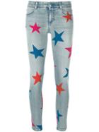 Stella Mccartney - Stars Print Jeans - Women - Cotton/spandex/elastane - 26, Blue, Cotton/spandex/elastane