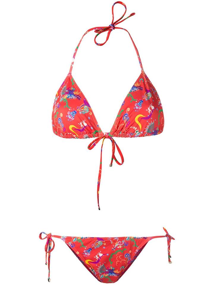 Etro Printed Triangle Bikini - Red