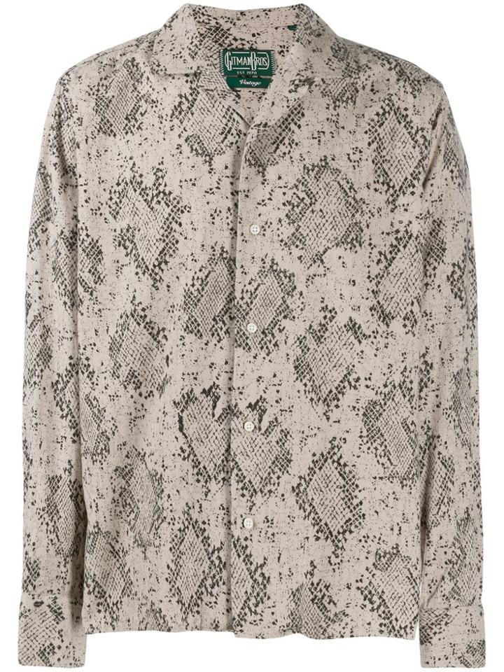 Gitman Vintage Polar Snake Print Camp Shirt - Brown