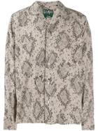 Gitman Vintage Polar Snake Print Camp Shirt - Brown