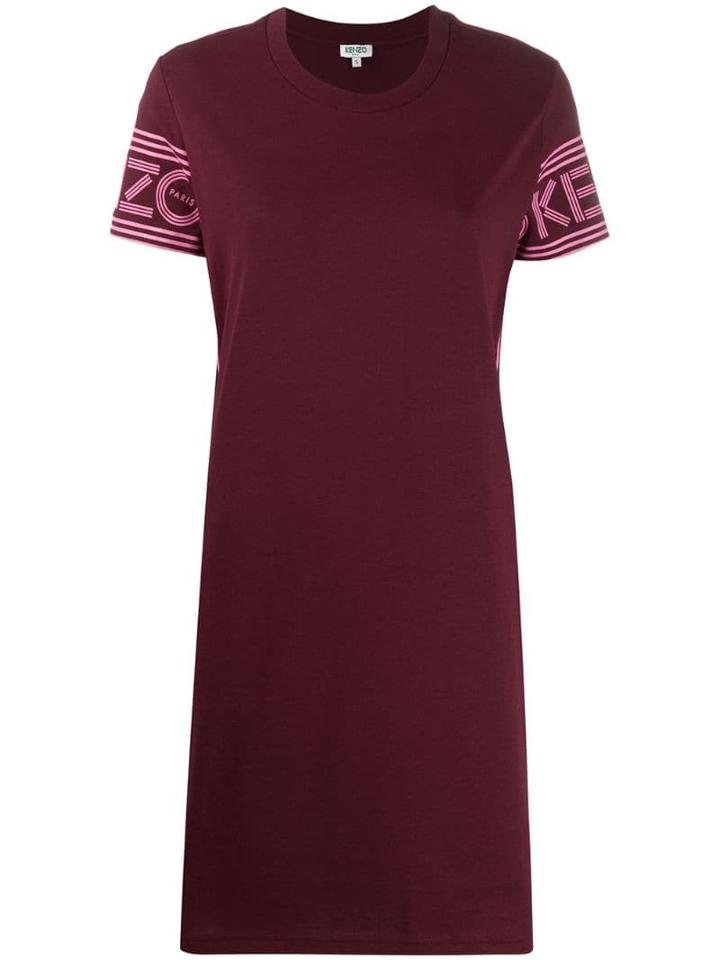 Kenzo Logo Print Shift Dress - Purple