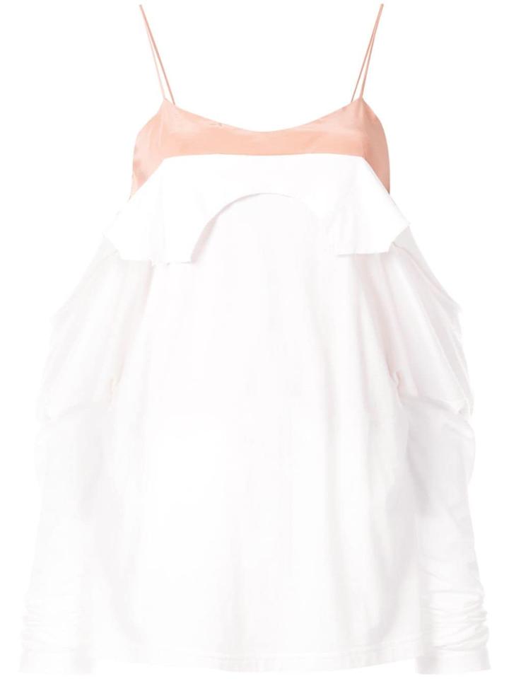 Ground Zero Cut-out Dropped Blouse - White
