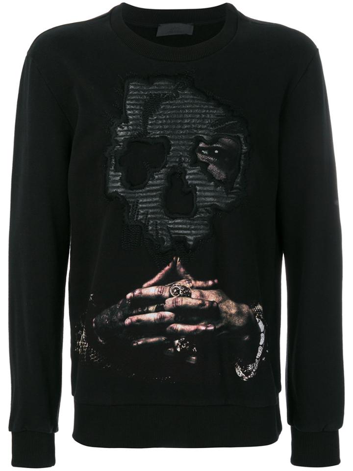 Rh45 Embroidered Skull T-shirt - Black