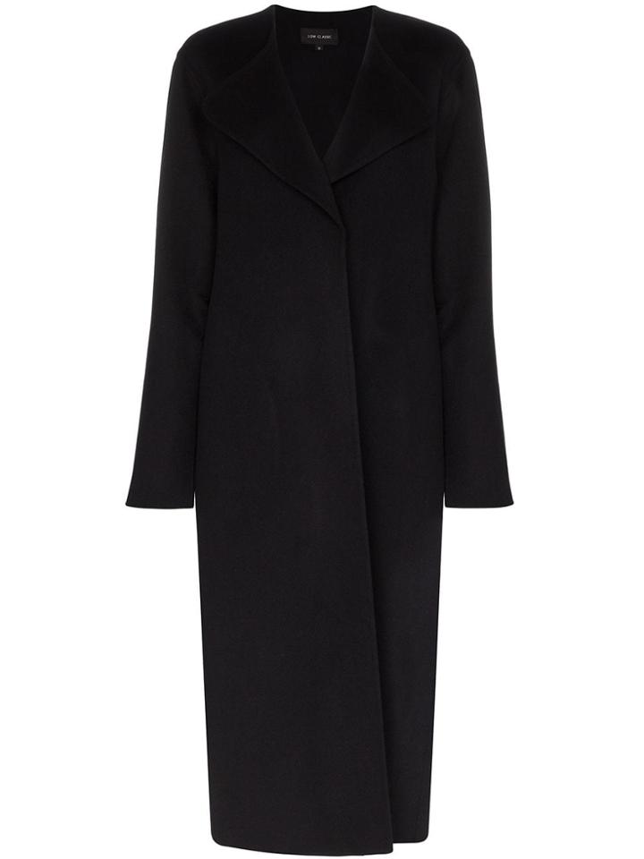 Low Classic Open Front Coat - Black