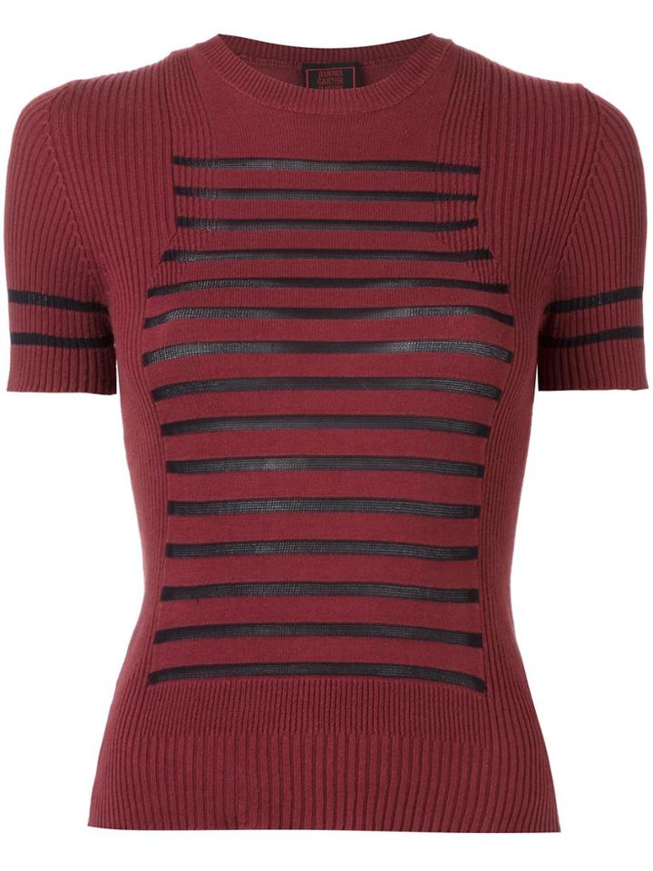 Jean Paul Gaultier Vintage 'sailor' Ribbed T-shirt - Red