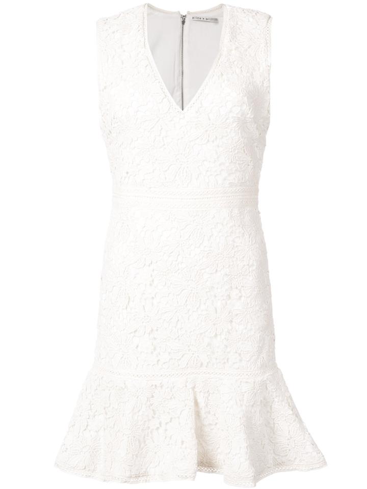 Alice+olivia Lace Embroidered Mini Dress - White