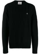 Vivienne Westwood Embroidered Logo Knitted Jumper - Black