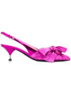 Prada Bow Front Slingback Mules - Pink
