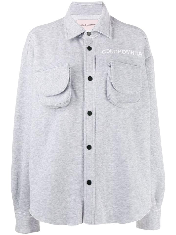 Natasha Zinko Jersey Snapped Ls Shirt Sekonomila - Grey