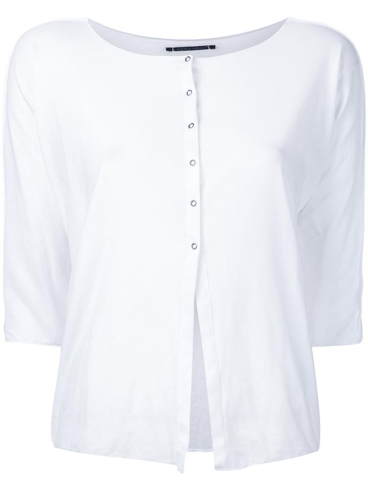 Album Di Famiglia - Button Top - Women - Cotton/spandex/elastane - One Size, White, Cotton/spandex/elastane