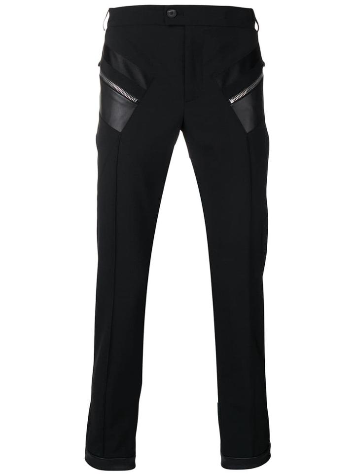 Les Hommes Zip Patch Tailored Trousers - Black