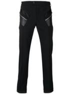 Les Hommes Zip Patch Tailored Trousers - Black