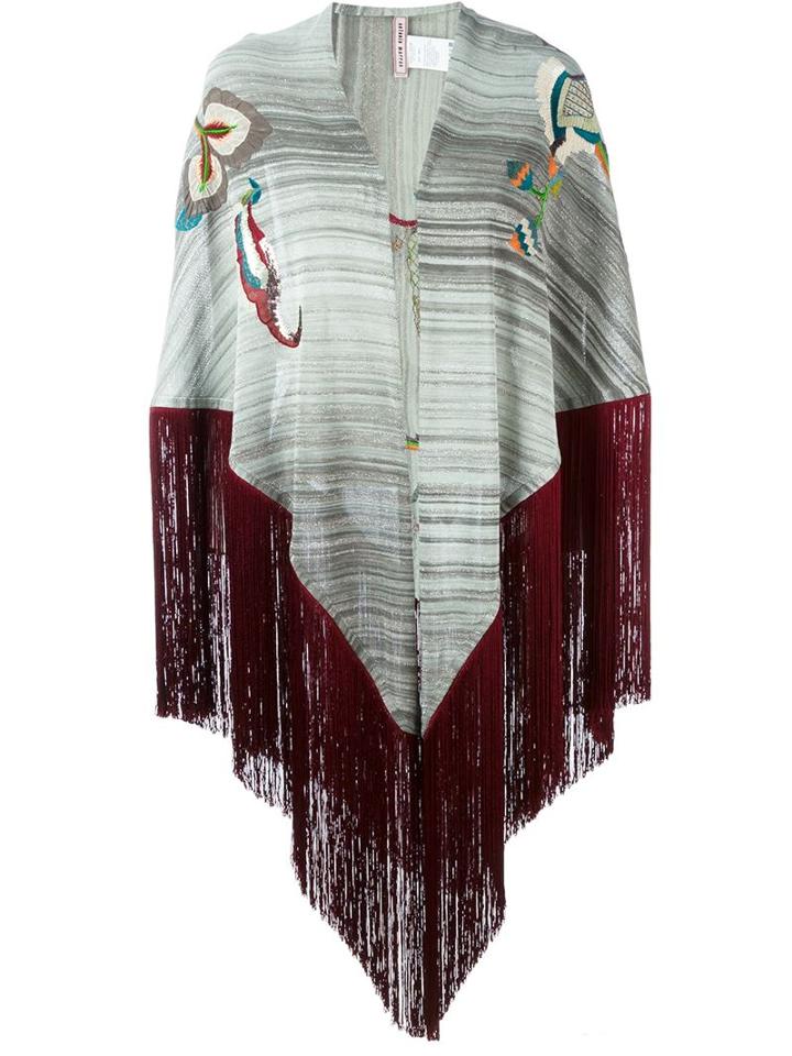 Antonio Marras Embroidered Fringed Shawl