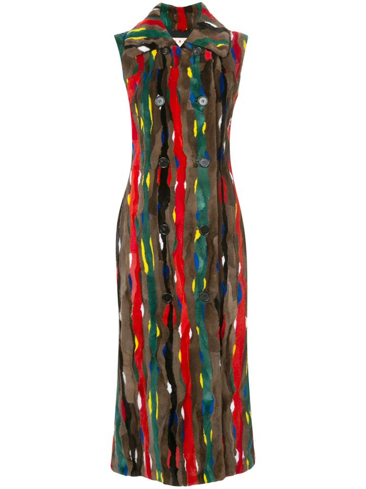 Marni Sleeveless Double Breasted Coat - Multicolour