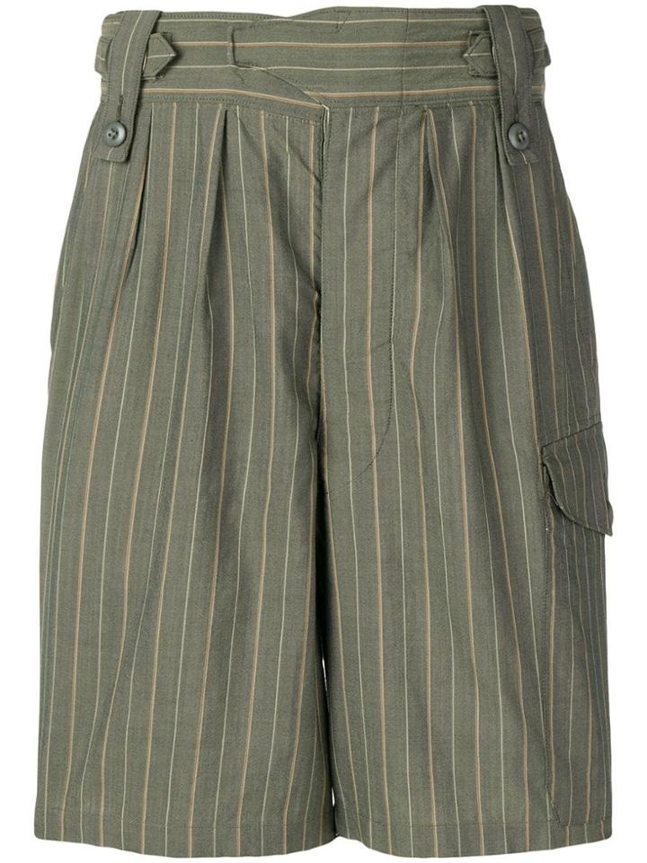 Junya Watanabe Comme Des Garçons Vintage Pinstripe Shorts - Green