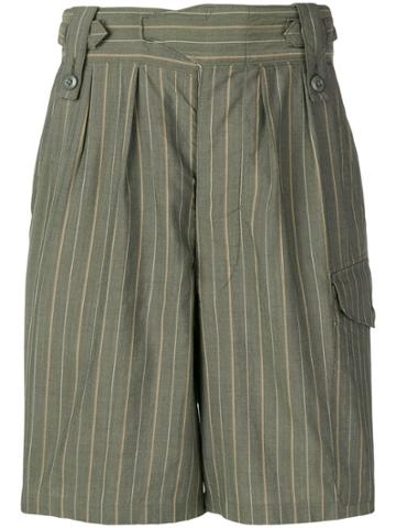 Junya Watanabe Comme Des Garçons Vintage Pinstripe Shorts - Green