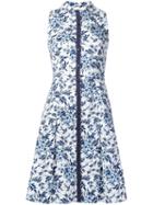 Carolina Herrera Floral Print Dress, Women's, Size: 6, White, Cotton/spandex/elastane/acetate