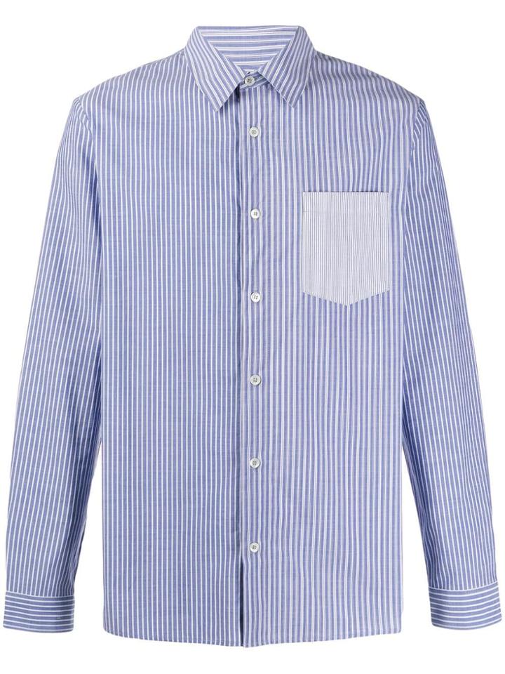 A.p.c. Slim-fit Striped Shirt - Blue