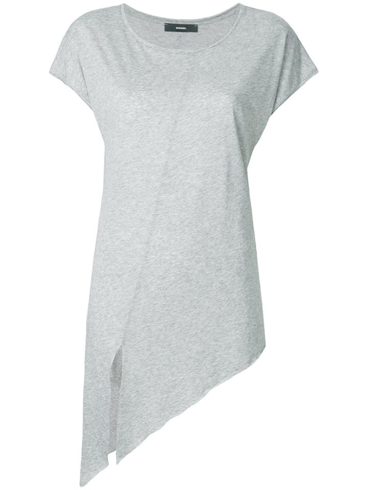 Diesel Front Slit Elongated T-shirt - Grey