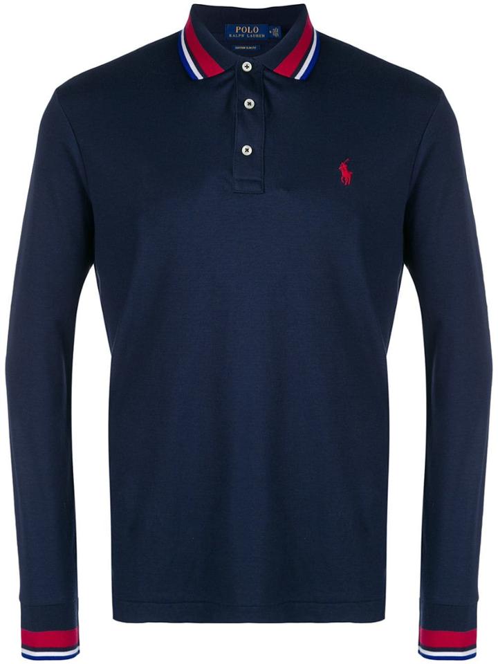 Polo Ralph Lauren Stripe Detail Polo Shirt - Blue