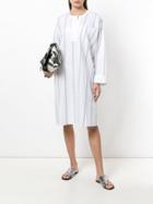 Ter Et Bantine Striped Split Neck Dress - White