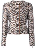 Christopher Kane Boxy Leopard Jacket, Women's, Size: 40, Grey, Viscose/polyester