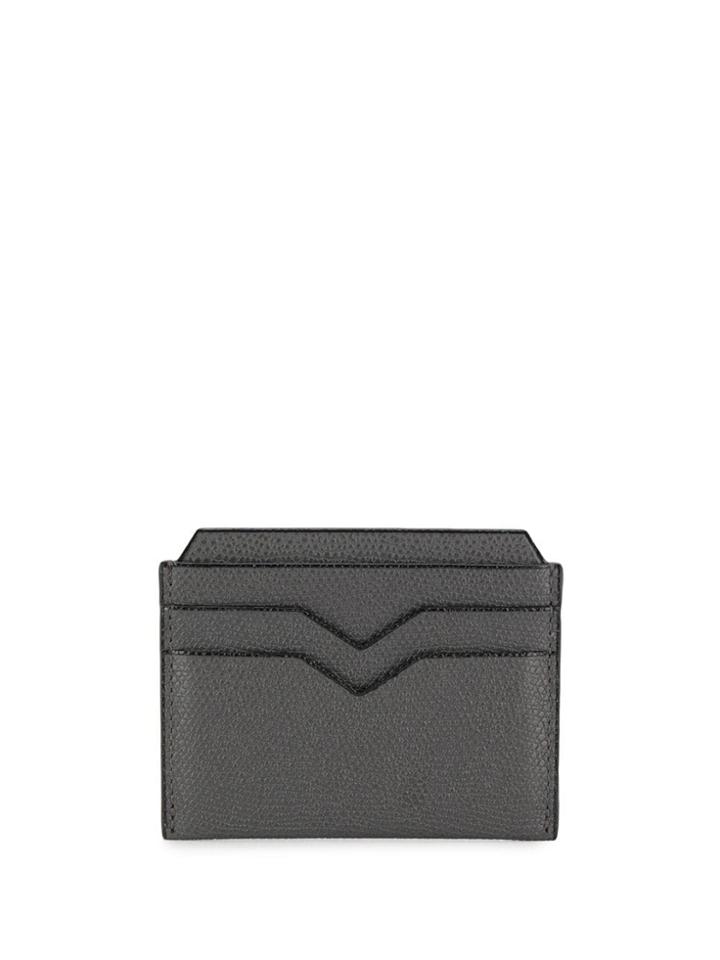 Valextra Textured Leather Cardholder - Grey