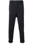 Neil Barrett Contrast Rolled Cuff Trousers - Blue