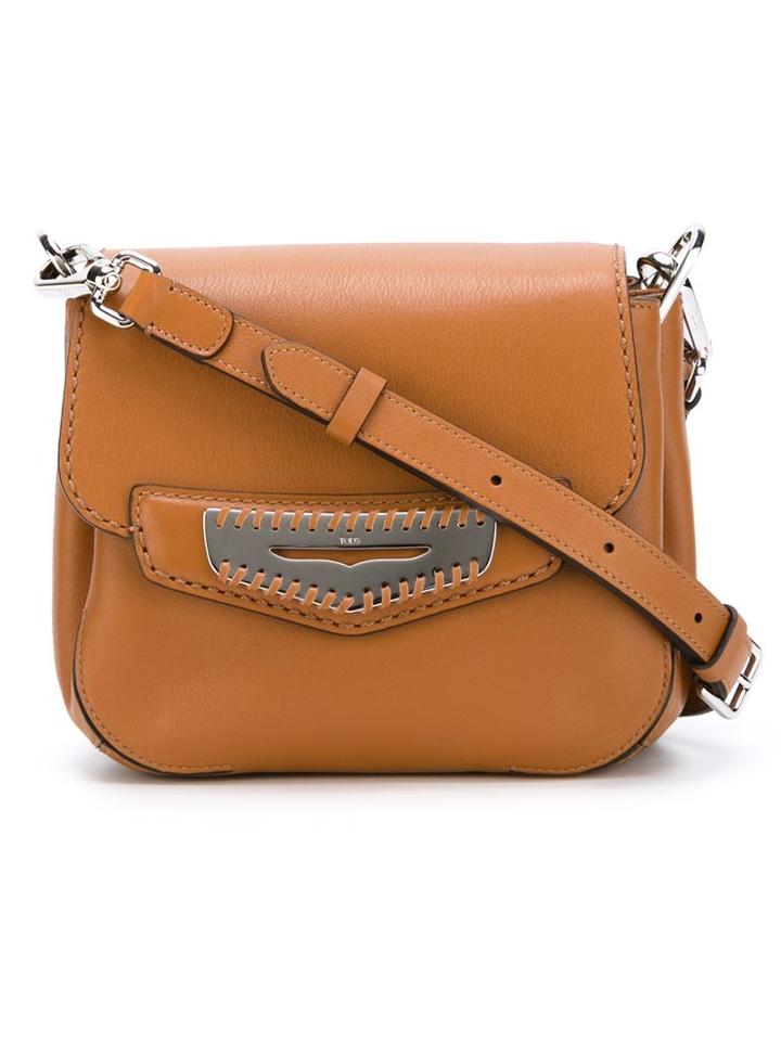 Tod S Mask Crossbody Bag, Women's, Brown, Leather