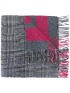 N.peal Cashmere Check Scarf, Women's, Pink/purple, Cashmere