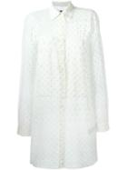 Mm6 Maison Margiela Polka Dot Shirt Dress, Women's, Size: 40, White, Polyamide/polyester