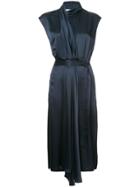 Tome Pleat Detail Dress - Blue