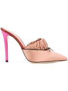 Marco De Vincenzo Ruffled Pointed Toe Mules - Nude & Neutrals