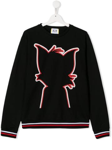 Iceberg Kids Teen Silhouette Print Jumper - Black