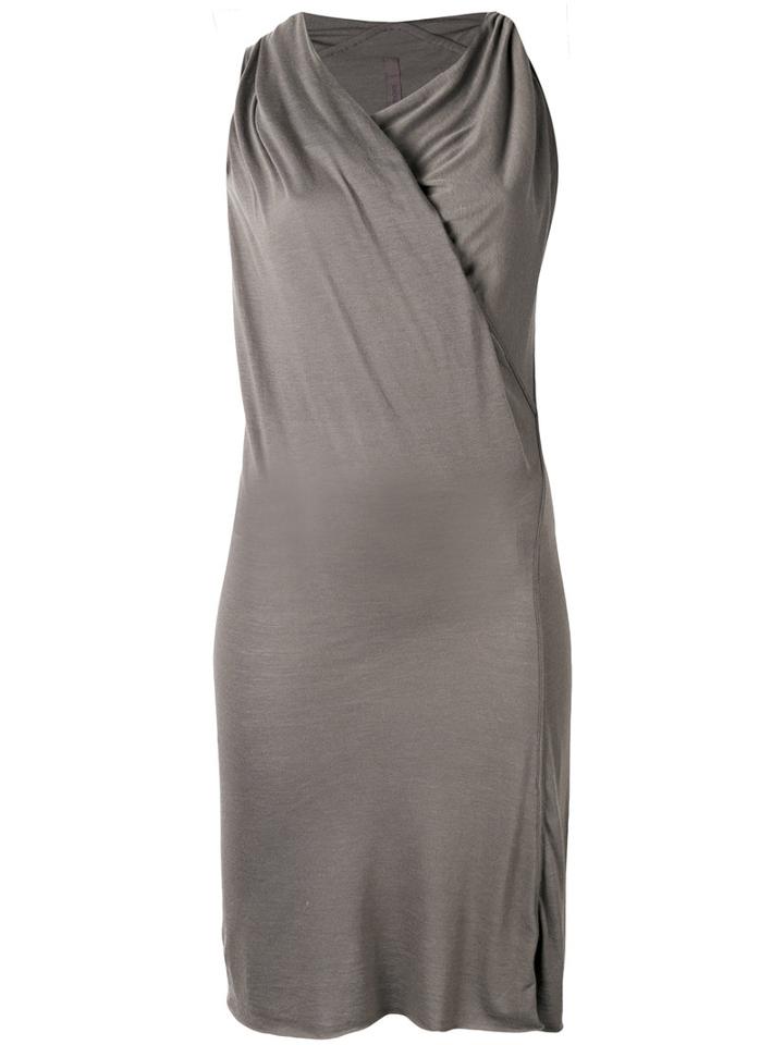 Draped Neck Fitted Dress - Women - Cotton/polyamide/viscose - 40, Brown, Cotton/polyamide/viscose, Rick Owens Lilies