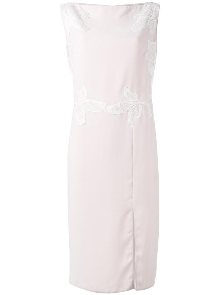 Rhea Costa - Floral Pencil Dress - Women - Cotton/viscose - 48, Pink/purple, Cotton/viscose
