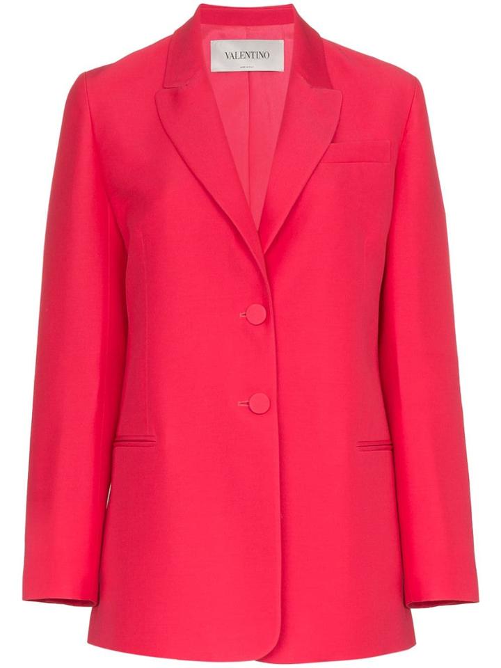 Valentino Two-button Wool-silk Blend Blazer - Pink