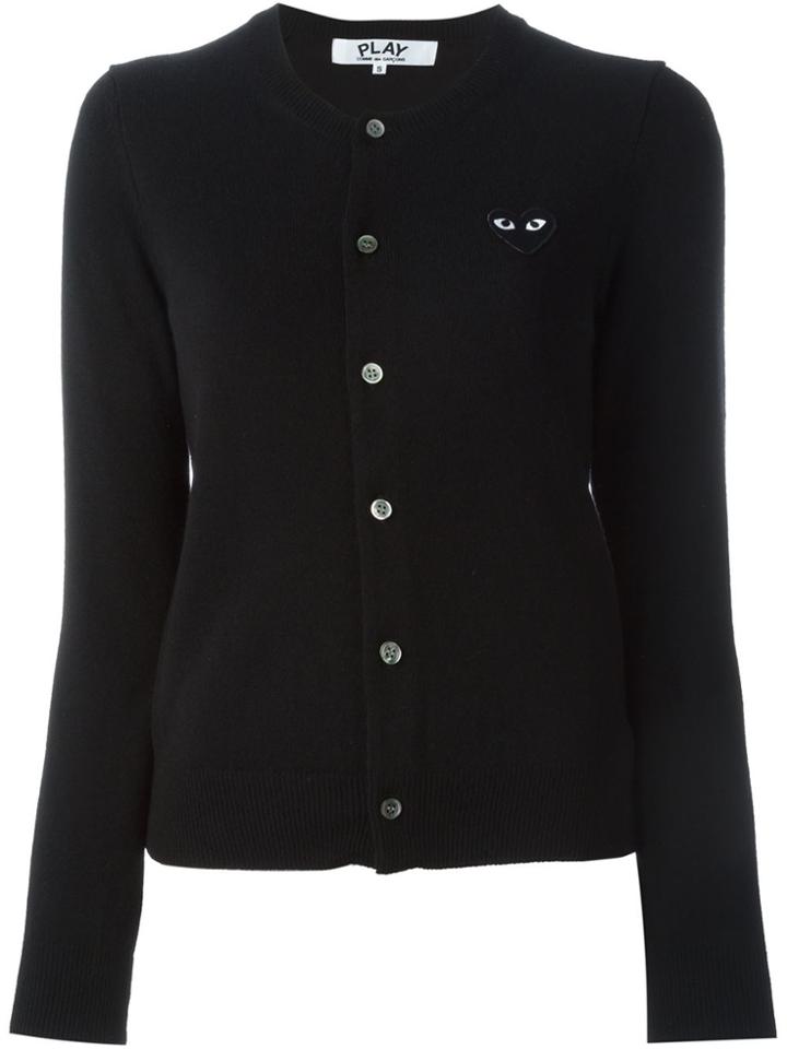 Comme Des Garçons Play Embroidered Logo Cardigan - Black